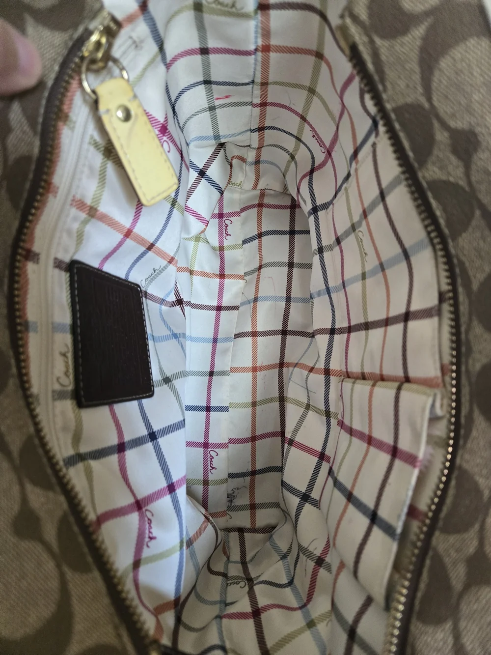 Coach Signature Heritage Stripe Tote Bag